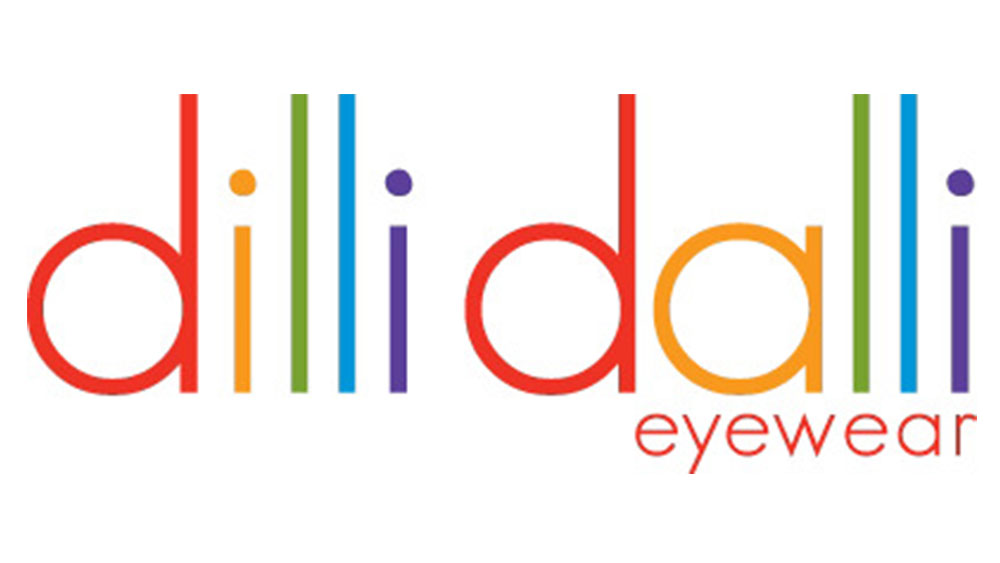Colorful logo of Dilli Dalli Eyewear brand in red, green, blue, and purple text, available at Hometown Eyecare - Hometown Eyecare