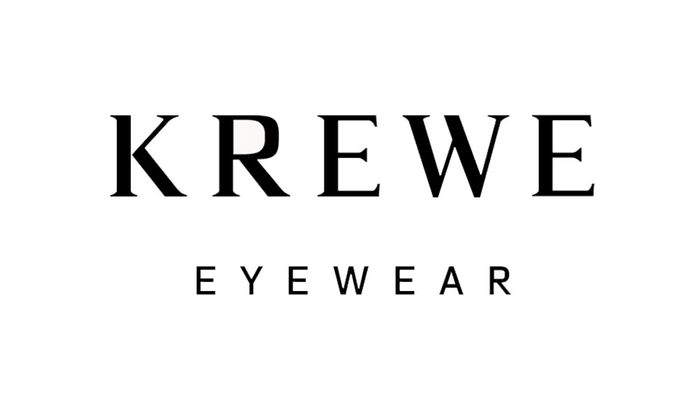 Black KREWE Eyewear logo representing the handcrafted luxury eyewear brand - Hometown Eyecare