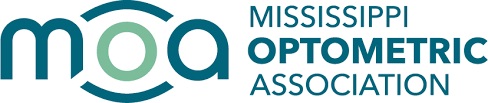 Logo of the Mississippi Optometric Association in blue and green colors - Hometown Eyecare