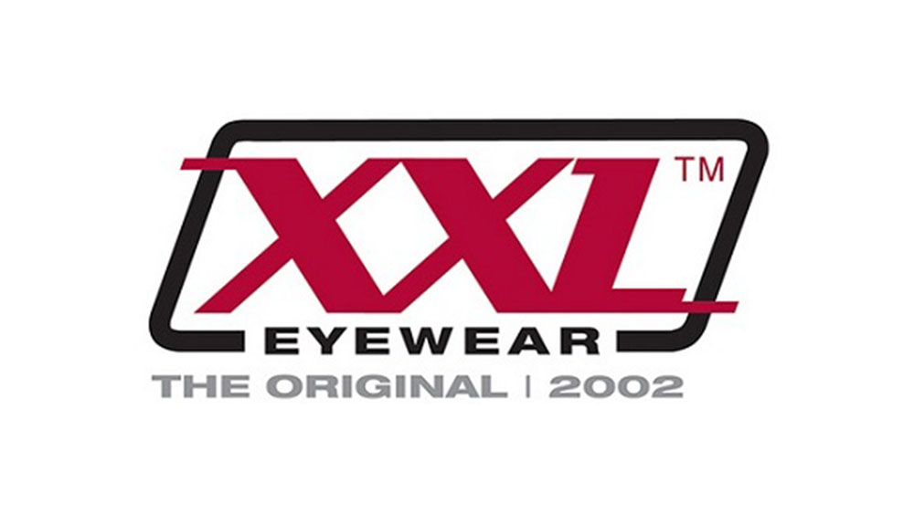 XXL Eyewear logo featuring bold red and black text symbolizing large-fit, performance-driven eyewear for men - Hometown Eyecare