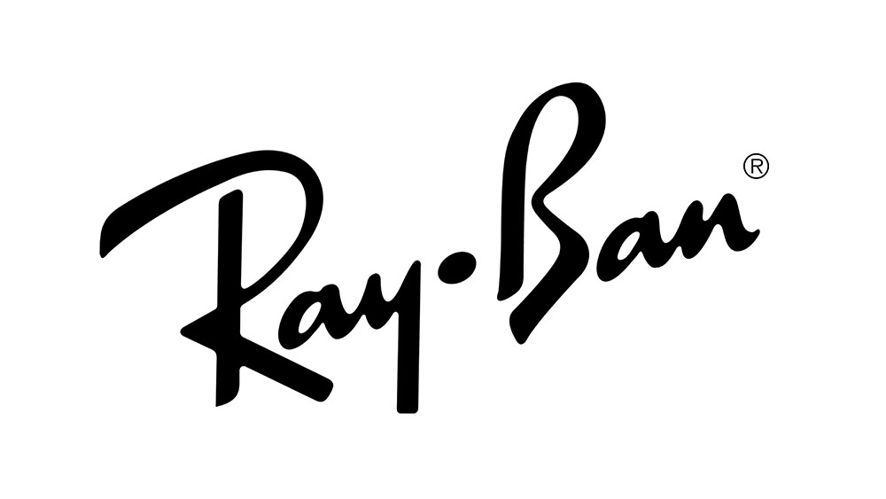 Ray-Ban logo in bold script style representing timeless sunglasses and prescription eyewear - Hometown Eyecare